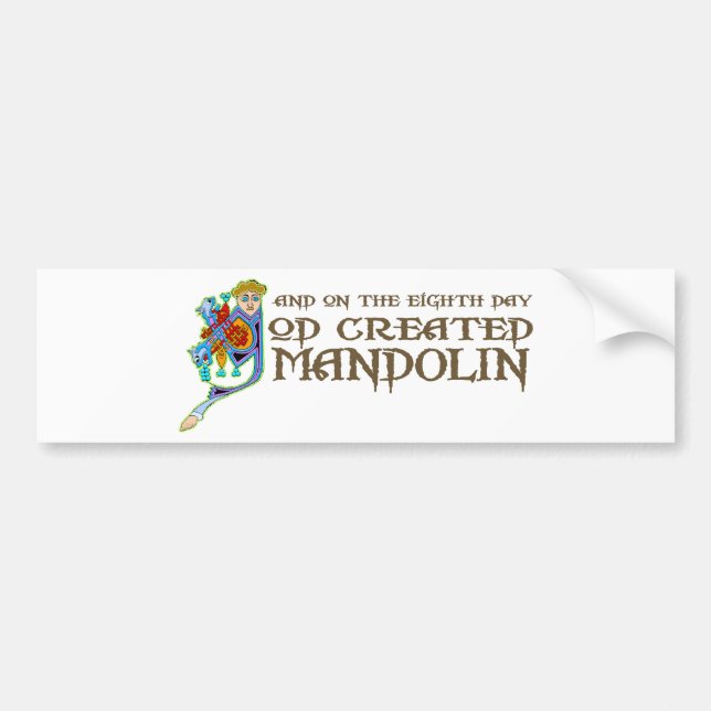 Autocollant De Voiture Dieu a créé la mandoline (Devant)