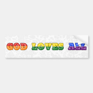 Autocollant De Voiture "Dieu aime tout le monde" Fierté chrétienne gay/LG
