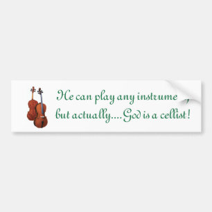 Autocollant De Voiture Dieu est un violoncelliste
