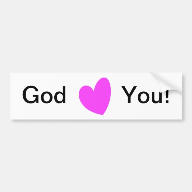Autocollant De Voiture Dieu Vous Aime ! (Devant)