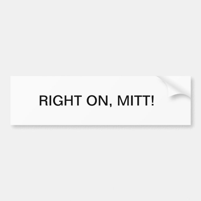 AUTOCOLLANT DE VOITURE DIEU VOUS BÉNISSE, SÉNATEUR ROMNEY. (Devant)