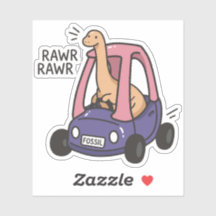 Autocollant de voiture dinosaure drôle, RAWR RAWR 