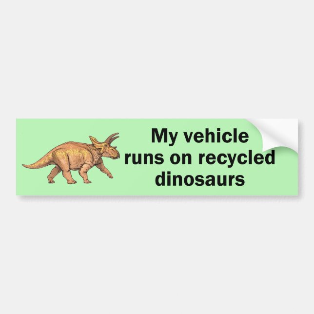 Autocollant De Voiture Dinosaures Recyclés (Devant)