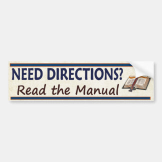 Autocollant De Voiture Directions du besoin ? Lisez la bible drôle