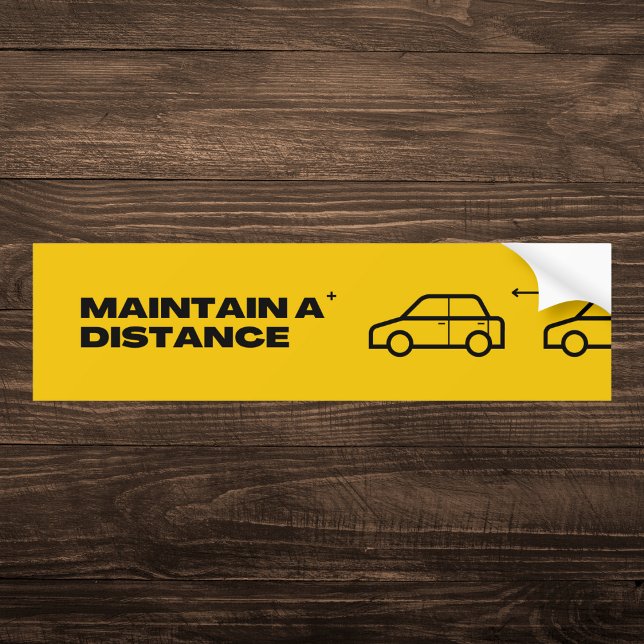Autocollant De Voiture Distance de maintien jaune gras (Créateur téléchargé)