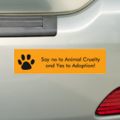 Autocollant De Voiture Dites non à la cruauté animale et oui à l'adoption (On Car)