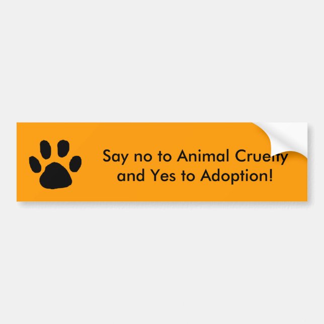 Autocollant De Voiture Dites non à la cruauté animale et oui à l'adoption (Devant)