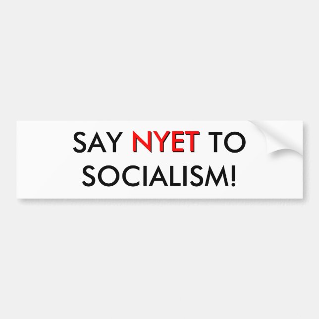 AUTOCOLLANT DE VOITURE DITES NYET AU SOCIALISME ! , NYET (Devant)