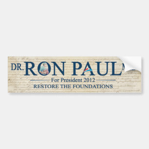 Autocollant De Voiture DM de Dr. Ron Paul pour le président 2012