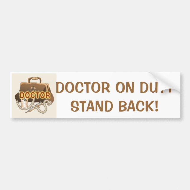 Autocollant De Voiture Doctor On Duty Stand Back custom name (Devant)