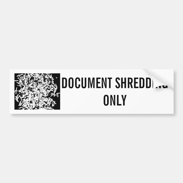 AUTOCOLLANT DE VOITURE DOCUMENT DÉCHIQUETANT SEULEMENT (Devant)