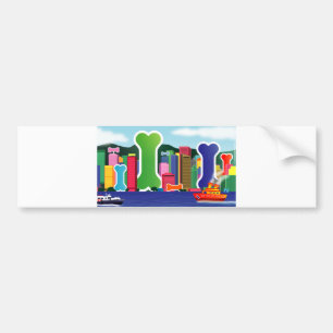 Autocollant De Voiture Dog Bone City