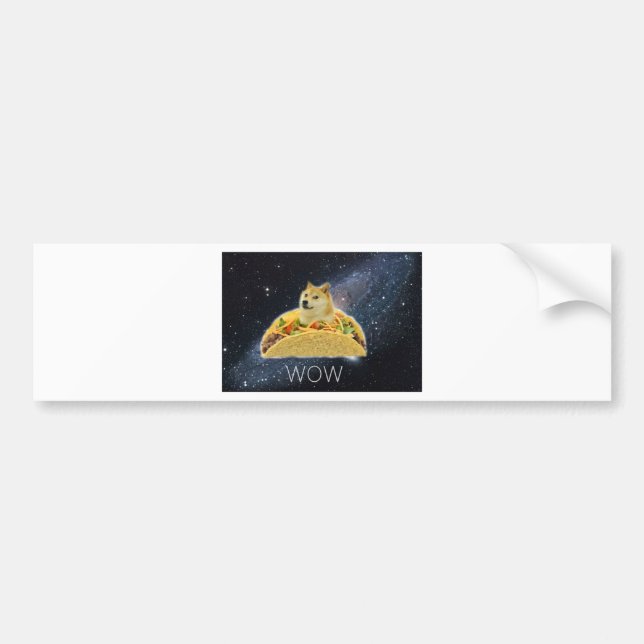 Autocollant De Voiture doge space taco meme (Devant)