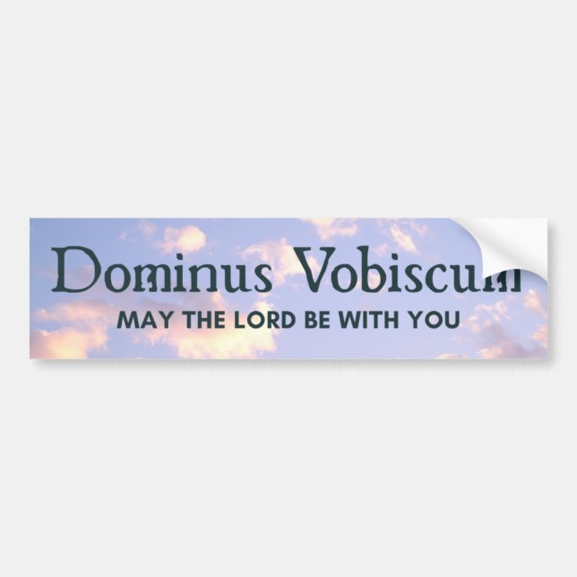 Autocollant De Voiture Dominus Vobiscum Latin Mass Trad Catholique Ciel B (Devant)