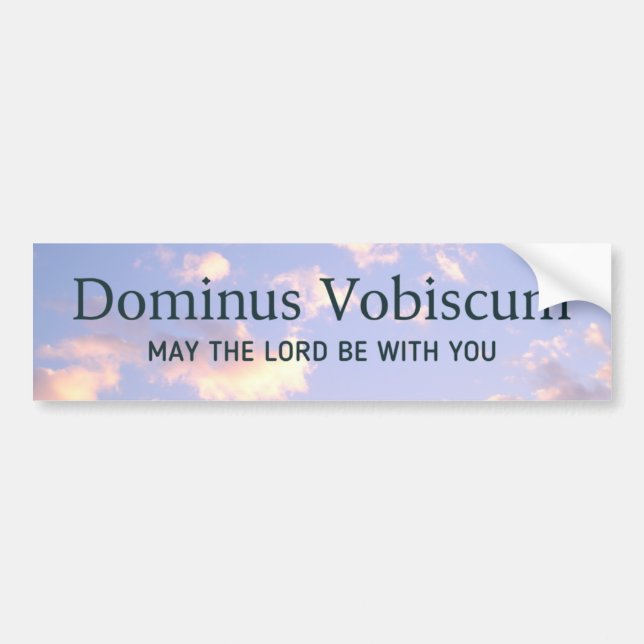 Autocollant De Voiture Dominus Vobiscum Trad Catholique Masse latine Ciel (Devant)