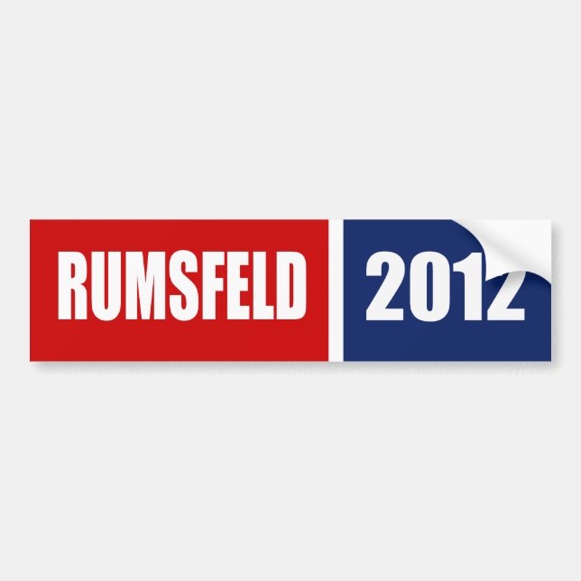AUTOCOLLANT DE VOITURE DONALD RUMSFELD 2012 (Devant)