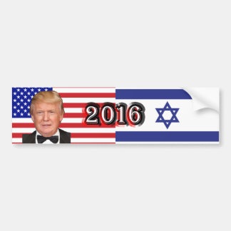 Autocollant De Voiture Donald Trump 2016 - Drapeaux États-Unis/Israël
