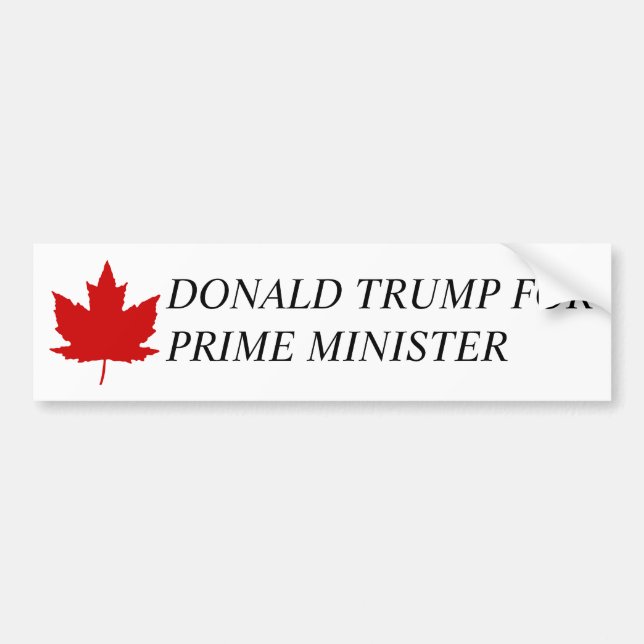 Autocollant De Voiture Donald Trump pour le premier ministre du Canada (Devant)