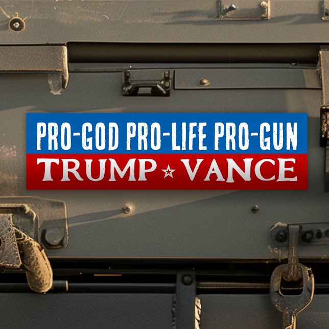 Autocollant De Voiture Donald Trump Vance 2024 Pro-God Pro-Life Pro-Gun (pro-god pro-life pro-gun trump vance 2024 bumper sticker)