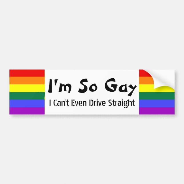 Autocollant De Voiture Donc Gay ne peut même pas conduire un drapeau Arc- (Devant)