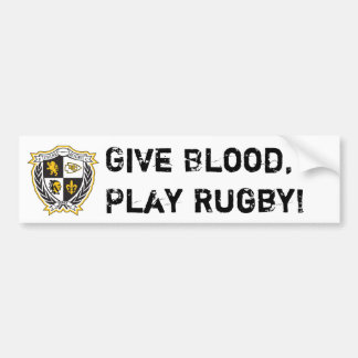 Autocollant De Voiture Donnez le sang, rugby de jeu !