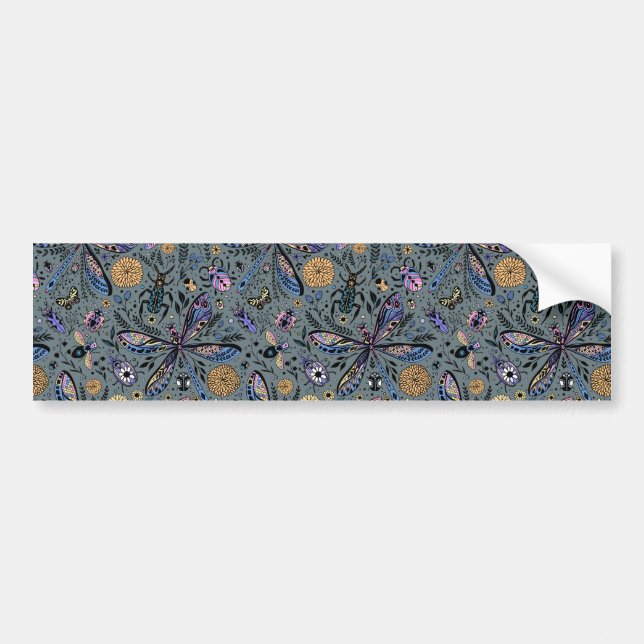 Autocollant De Voiture Doodle bugs sur gris ardoise (Devant)