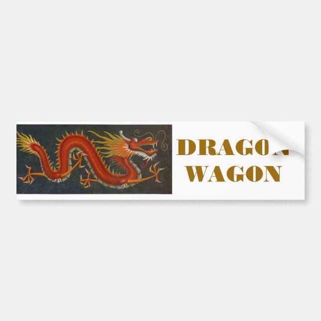AUTOCOLLANT DE VOITURE DRAGON ROUGE DE BANDE DESSINÉE (Devant)