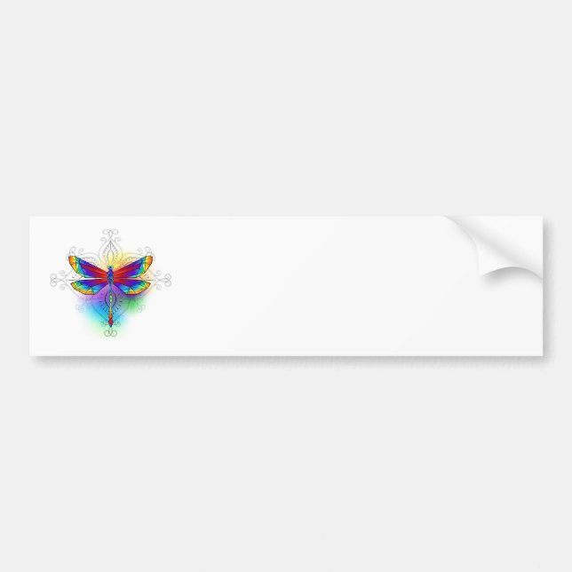 Autocollant De Voiture Dragonfly en arc-en-ciel (Devant)
