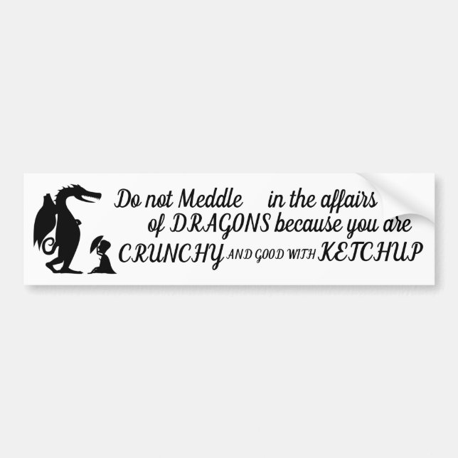 Autocollant De Voiture Dragons comme Ketchup (Devant)