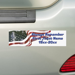 Autocollant De Voiture Drapeau américain avec mémorial de croix