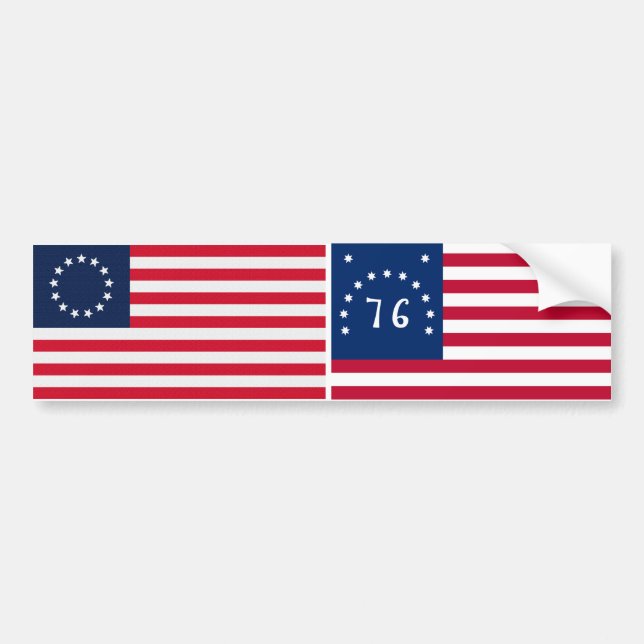 Autocollant De Voiture Drapeau américain d'étoiles de Betsy Ross 13 (Devant)