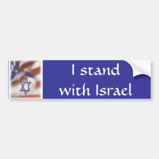 Autocollant De Voiture Drapeau américain et israélien que je me tiens