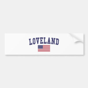 Autocollant De Voiture Drapeau américain Loveland