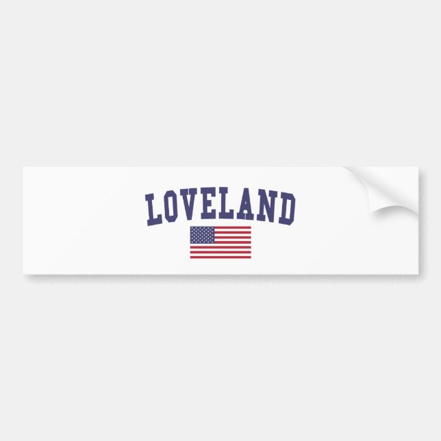 Autocollant De Voiture Drapeau américain Loveland (Devant)