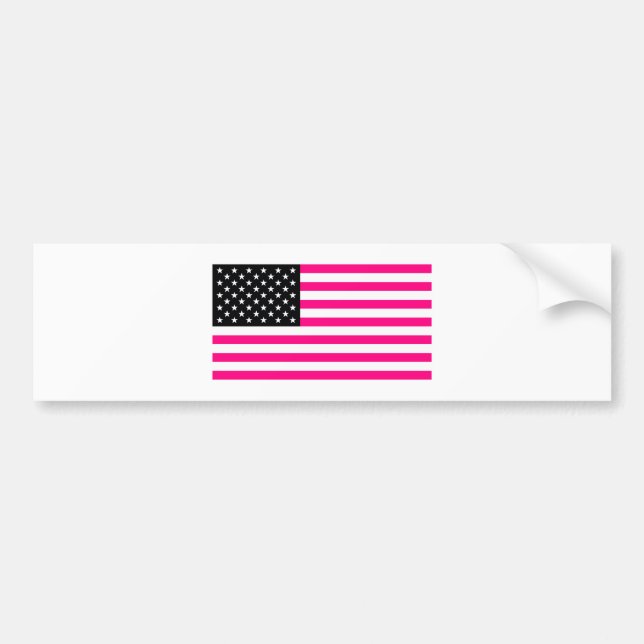 Autocollant De Voiture drapeau américain rose (Devant)