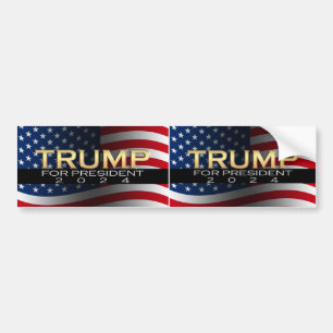 Autocollant De Voiture Drapeau américain Trump 2024 Gold Patriotic
