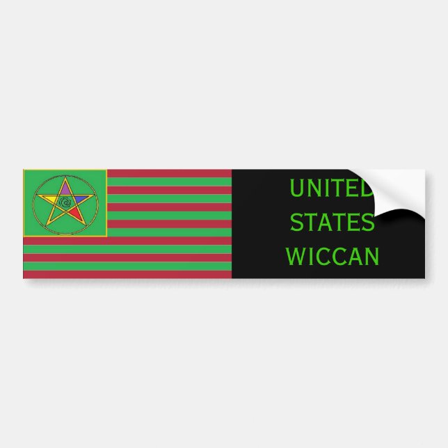Autocollant De Voiture Drapeau Bumpersticker des Etats-Unis Wiccan (Devant)