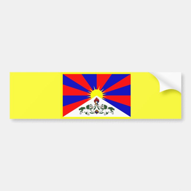 Autocollant De Voiture Drapeau Bumpersticker du Thibet (Devant)