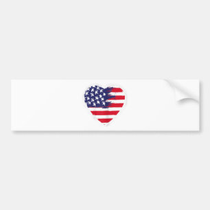 Autocollant De Voiture Drapeau Coeur US 4 juillet Étoiles patriotiques am