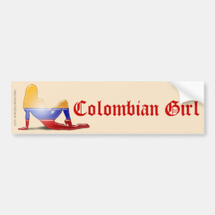 Autocollant De Voiture Drapeau colombien de silhouette de fille