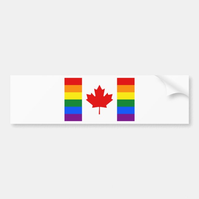 Autocollant De Voiture Drapeau d'arc-en-ciel de fierté du Canada (Devant)