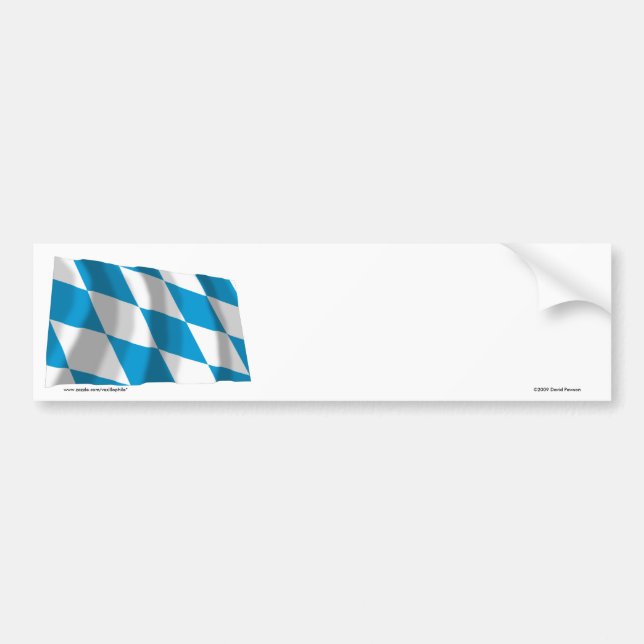 Autocollant De Voiture Drapeau de Bavière/de Bavière (version de Lozengy) (Devant)