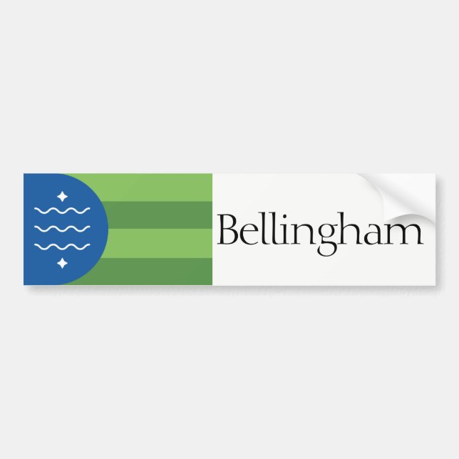 Autocollant De Voiture Drapeau de Bellingham, adhésif pour pare-chocs de (Devant)