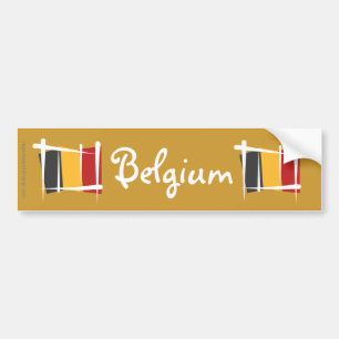 Autocollant De Voiture Drapeau de brosse de la Belgique