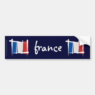 Autocollant De Voiture Drapeau de brosse de la France