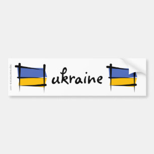 Autocollant De Voiture Drapeau de brosse de l'Ukraine