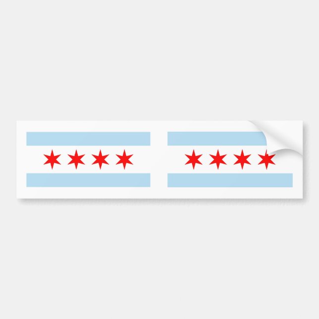 Autocollant De Voiture Drapeau de Chicago (Devant)