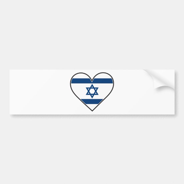 Autocollant De Voiture drapeau de coeur de l'Israël (Devant)