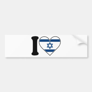 Autocollant De Voiture Drapeau de coeur de l'Israël