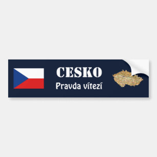 Autocollant De Voiture Drapeau de Czechia + Adhésif pour pare-chocs de